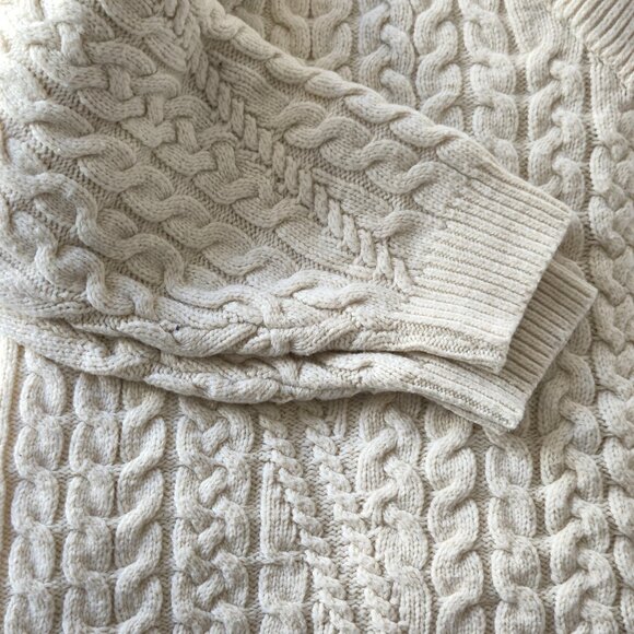 Zara Oversized V-neck Cable Knit Sweater | Size Small - Picture 8 of 8